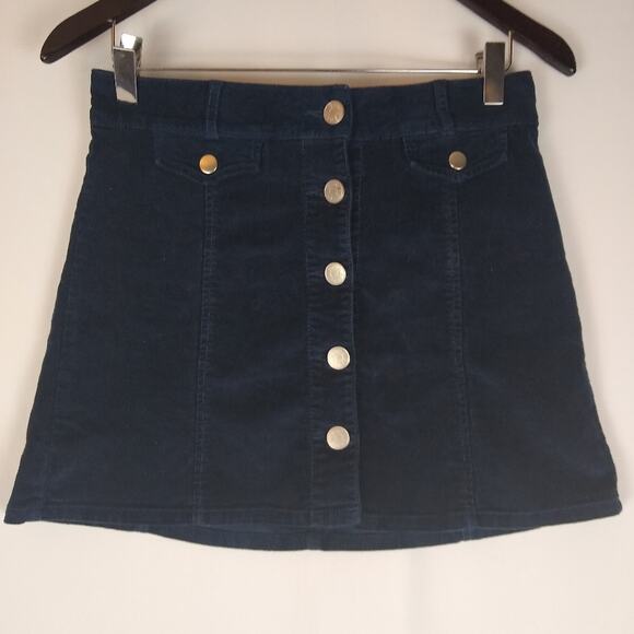 BDG Navy Needlecord Mini Skirt Size 2 - Picture 10 of 12